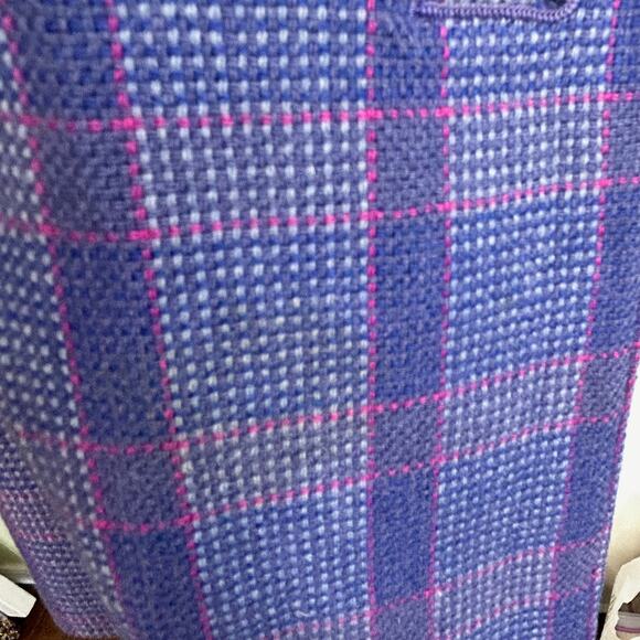 Pendleton Vintage Button Down Blue Plaid Collarless Blazer Size 22 - Picture 12 of 13